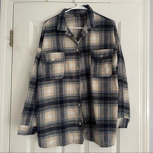 Boohoo blue flannel